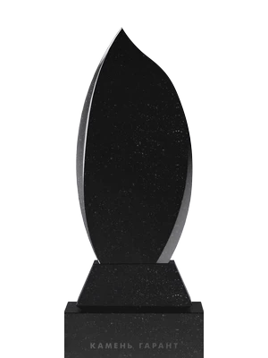 Элегантный памятник в форме пламени из черного полированного гранита